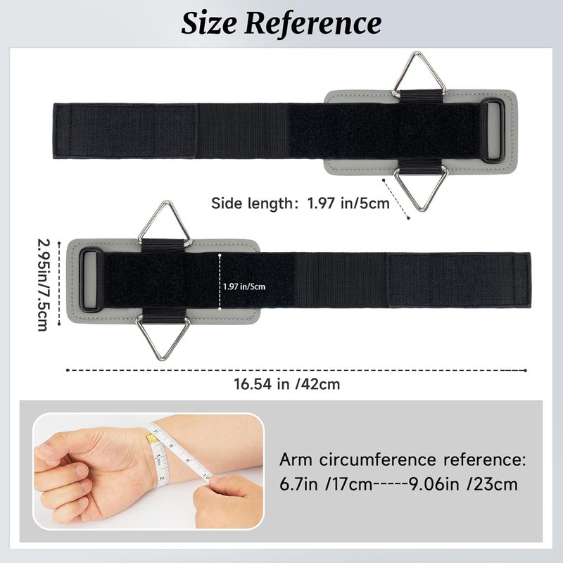 MOST GRIP Wrist Cuffs with D-Ring, Wrist Wraps for Weightlifting with Neoprene Padding, Wrist Straps for Cable Machines - Image 2